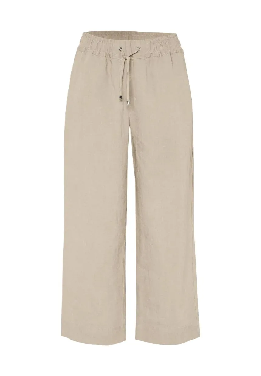 Hochtaillierte Leinenhose mit geradem Bein
