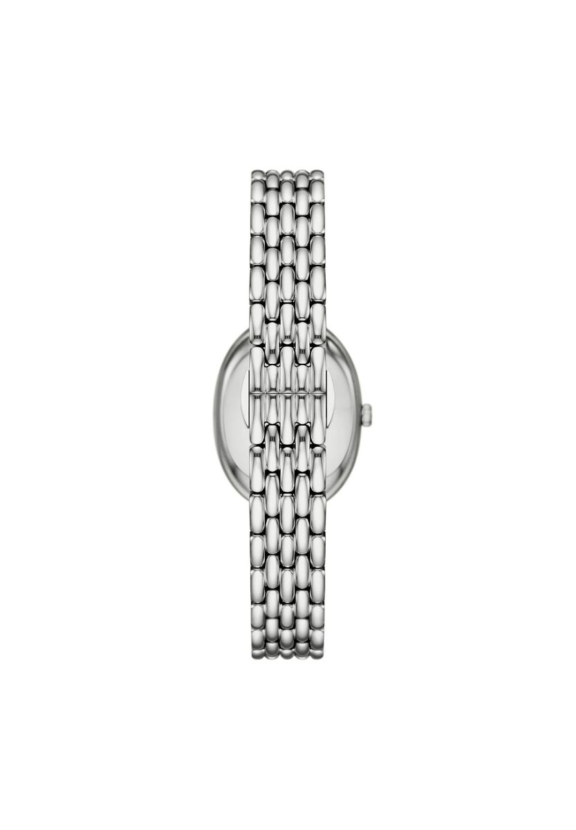 Ovale Armbanduhr mit Perlmutt-Zifferblatt