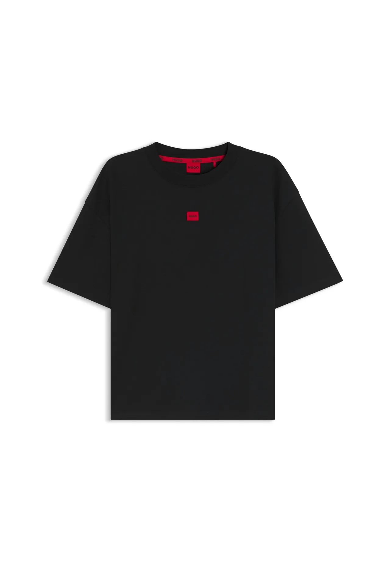 Relaxed Lounge-T-Shirt mit Logo-Label