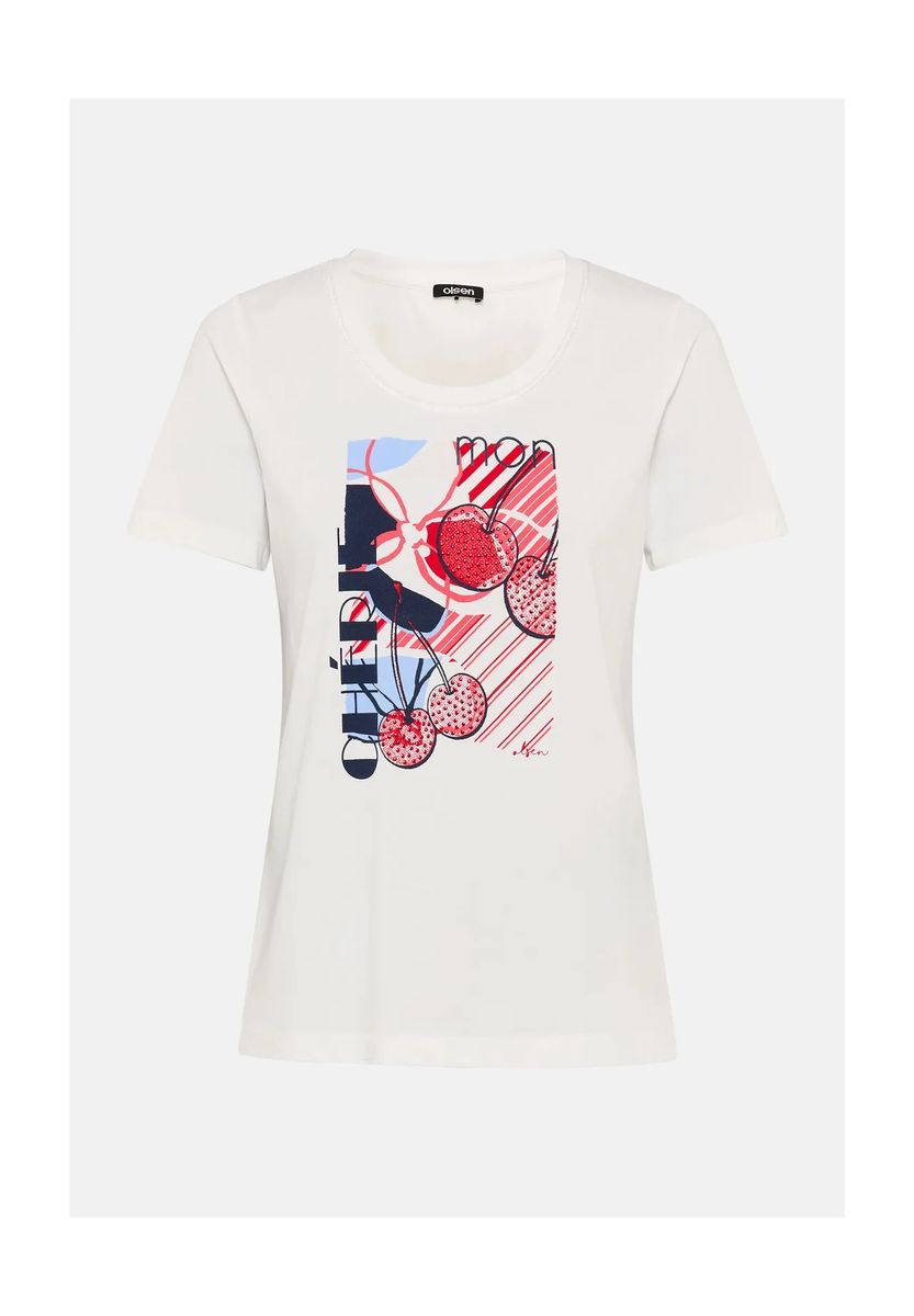 T-Shirt mit künstlerischem Kirsch-Print