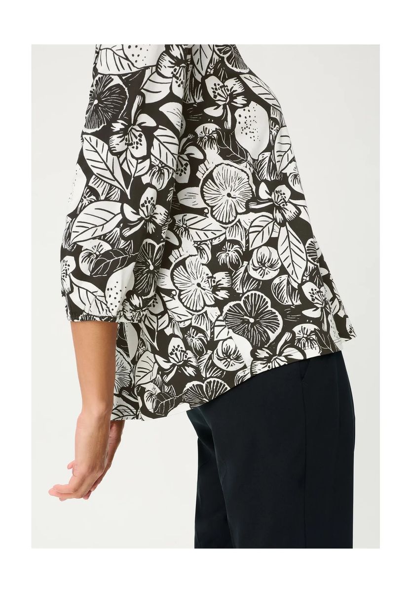 Fließende Tunika-Bluse mit Blumenmuster