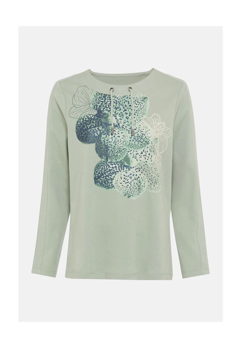 Sweatshirt mit floralem Print und Tunnelzug