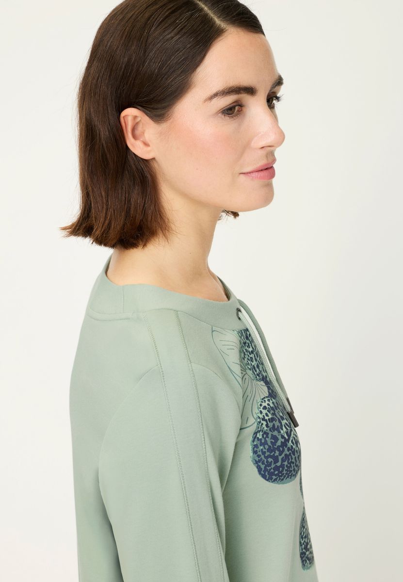 Sweatshirt mit floralem Print und Tunnelzug