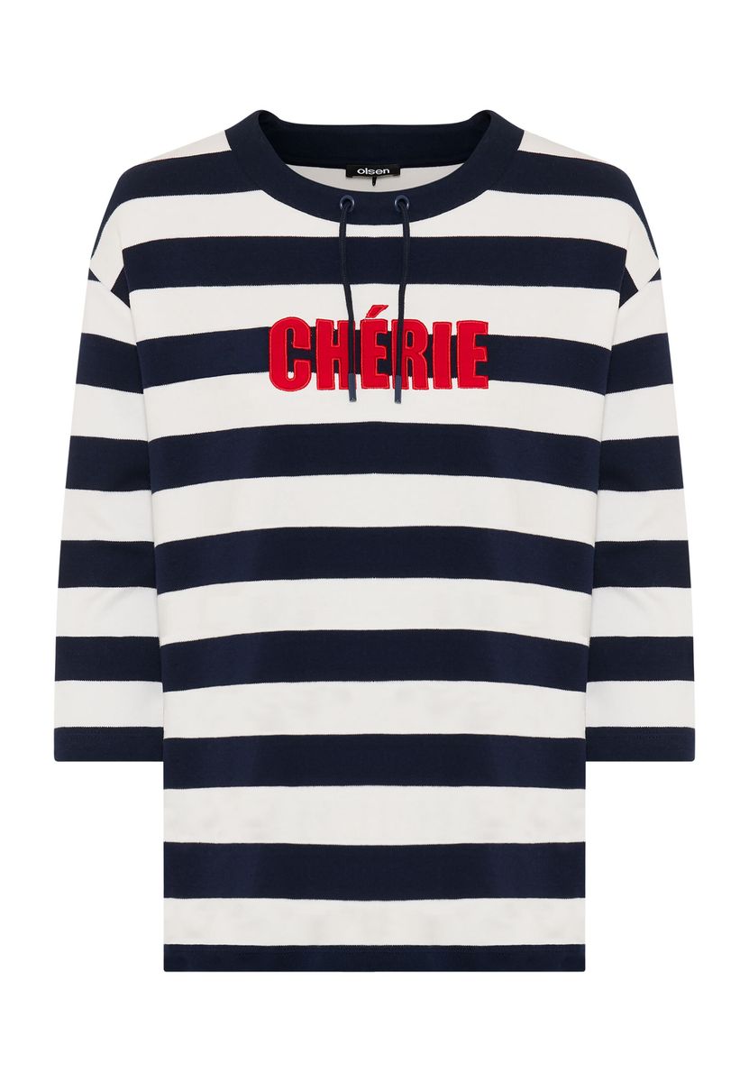 Gestreiftes Sweatshirt mit Lettering-Detail