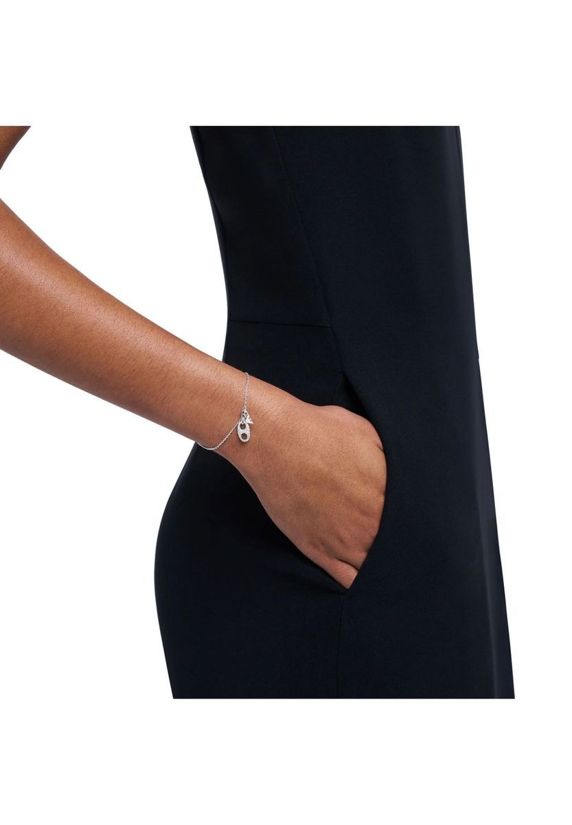 Zartes Gliederkettenarmband mit Pavé-Anhänger