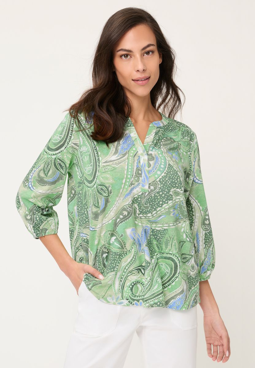 Baumwoll-Tunika mit Paisley-Muster