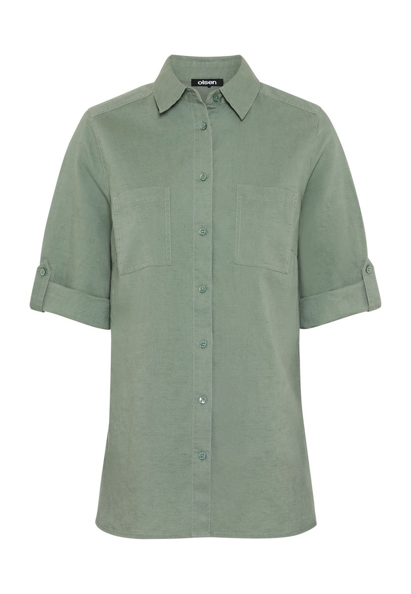 Moderne Leinen-Baumwoll-Hemdbluse