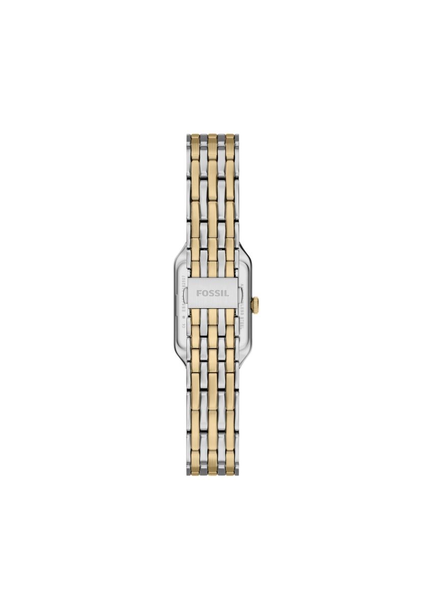Elegante rechteckige zweifarbige Gliederarmbanduhr