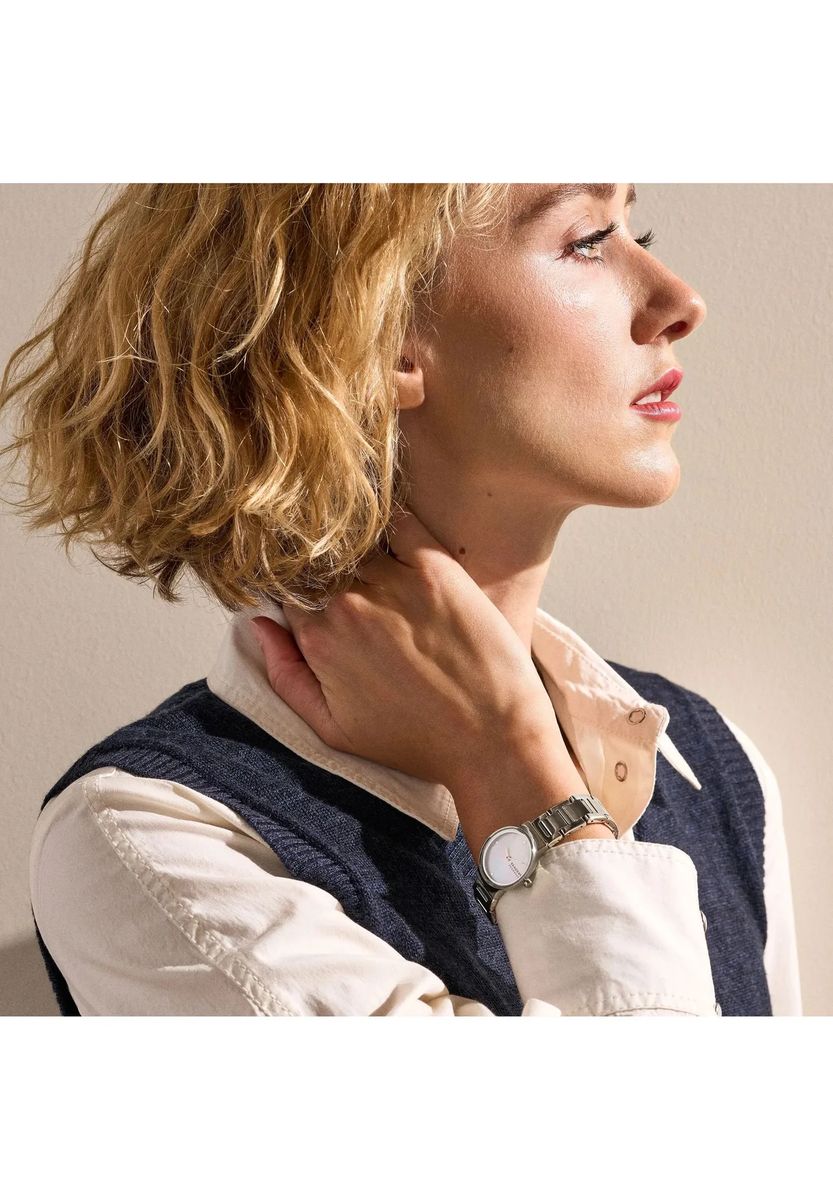 Minimalistische Perlmutt-Armbanduhr
