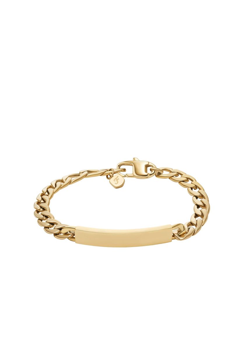 Poliertes Gliederketten-Armband mit ID-Plakette