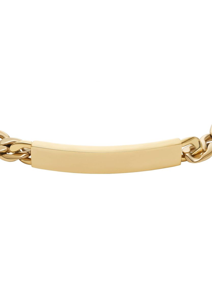 Poliertes Gliederketten-Armband mit ID-Plakette