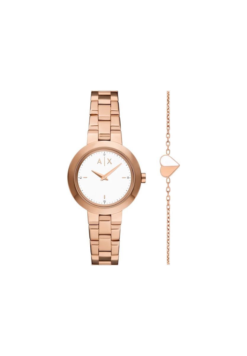 Minimalistisches Roségold-Uhrenset