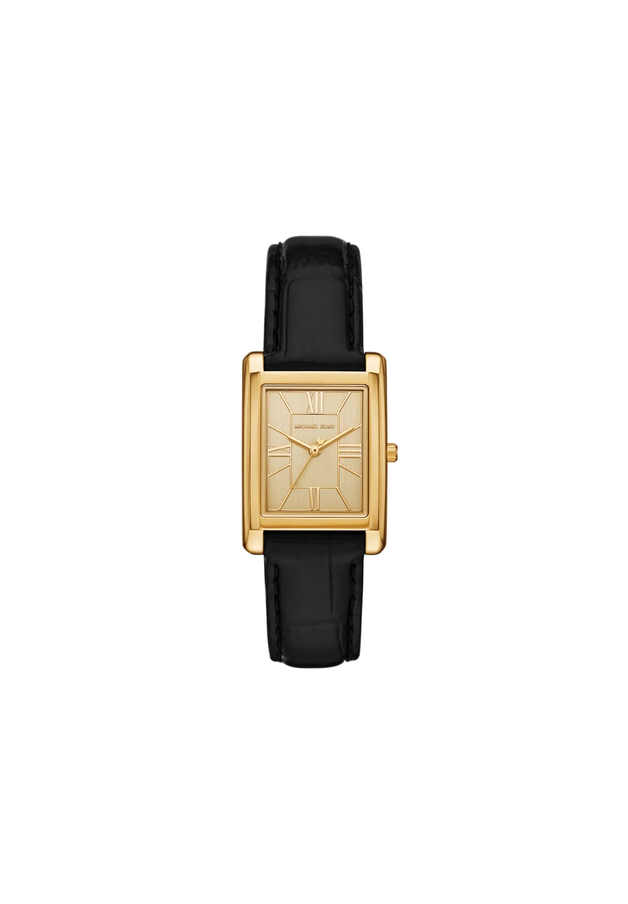Rechteckige Uhr mit Lederarmband