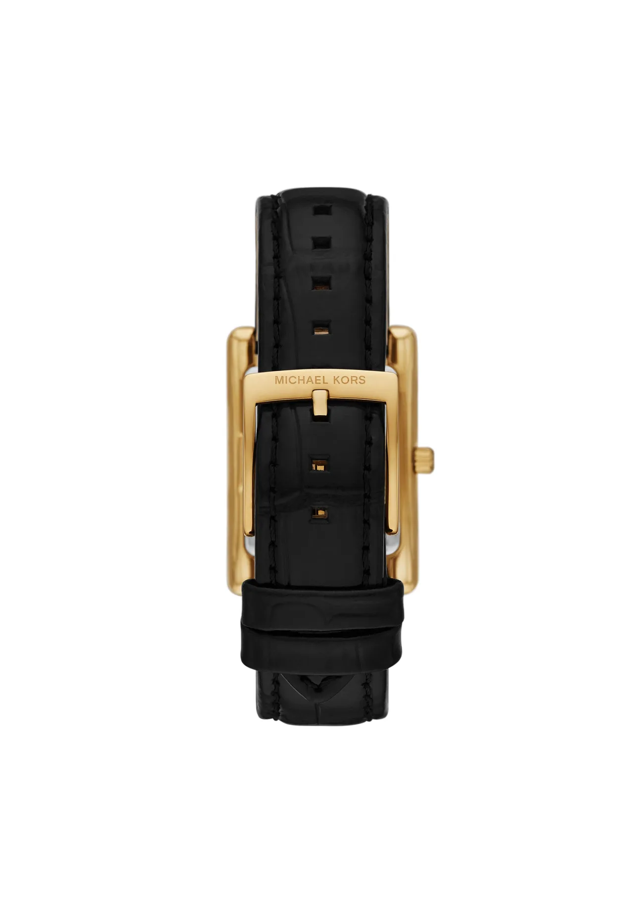 Rechteckige Uhr mit Lederarmband