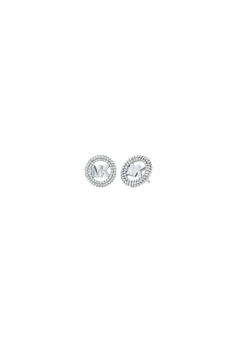 Kleine Pavé-Kreis-Ohrstecker mit Logo