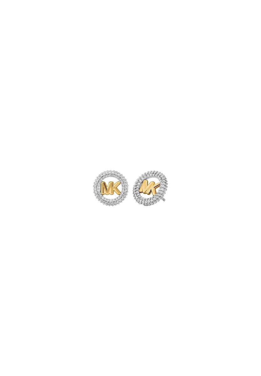 Kleine Pavé-Kreis-Ohrstecker mit Logo