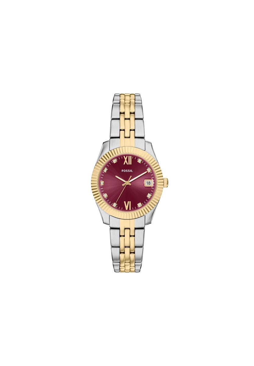 Elegante Bicolor-Uhr Pinkes Zifferblatt