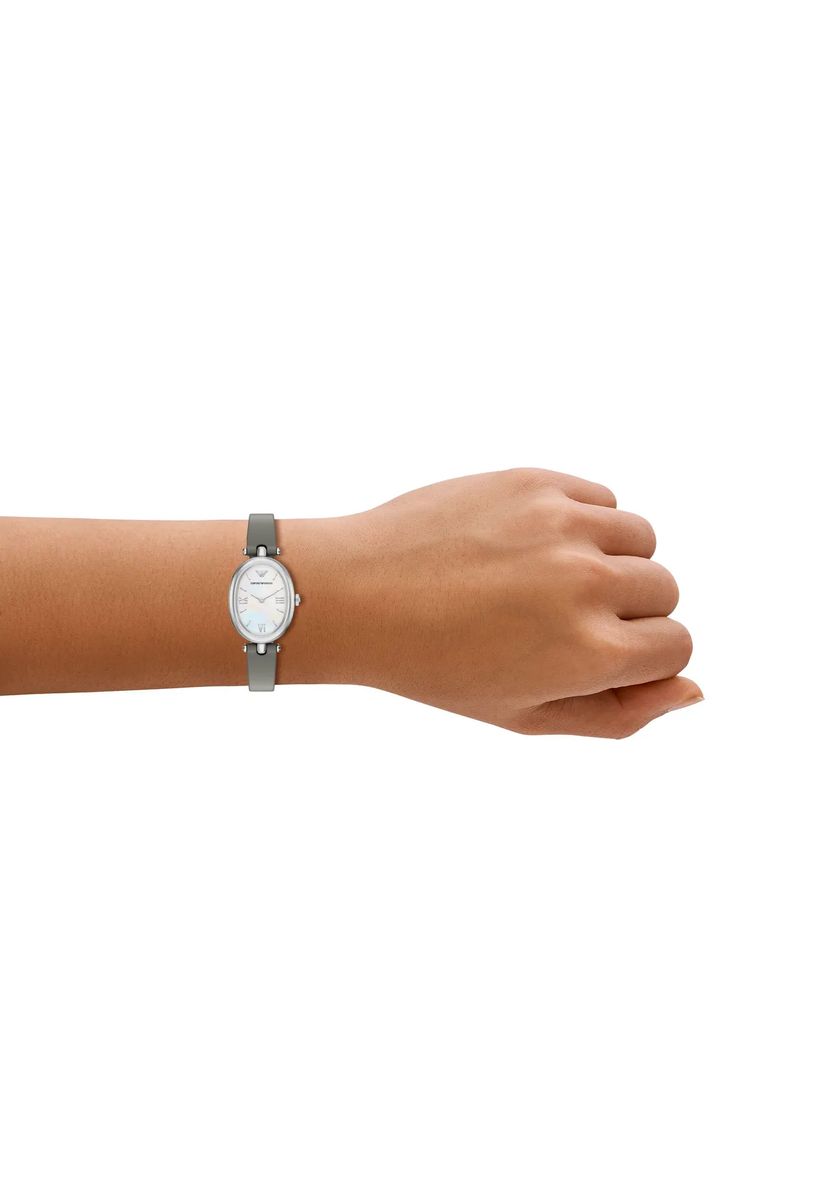 Elegante ovale Perlmutt-Armbanduhr