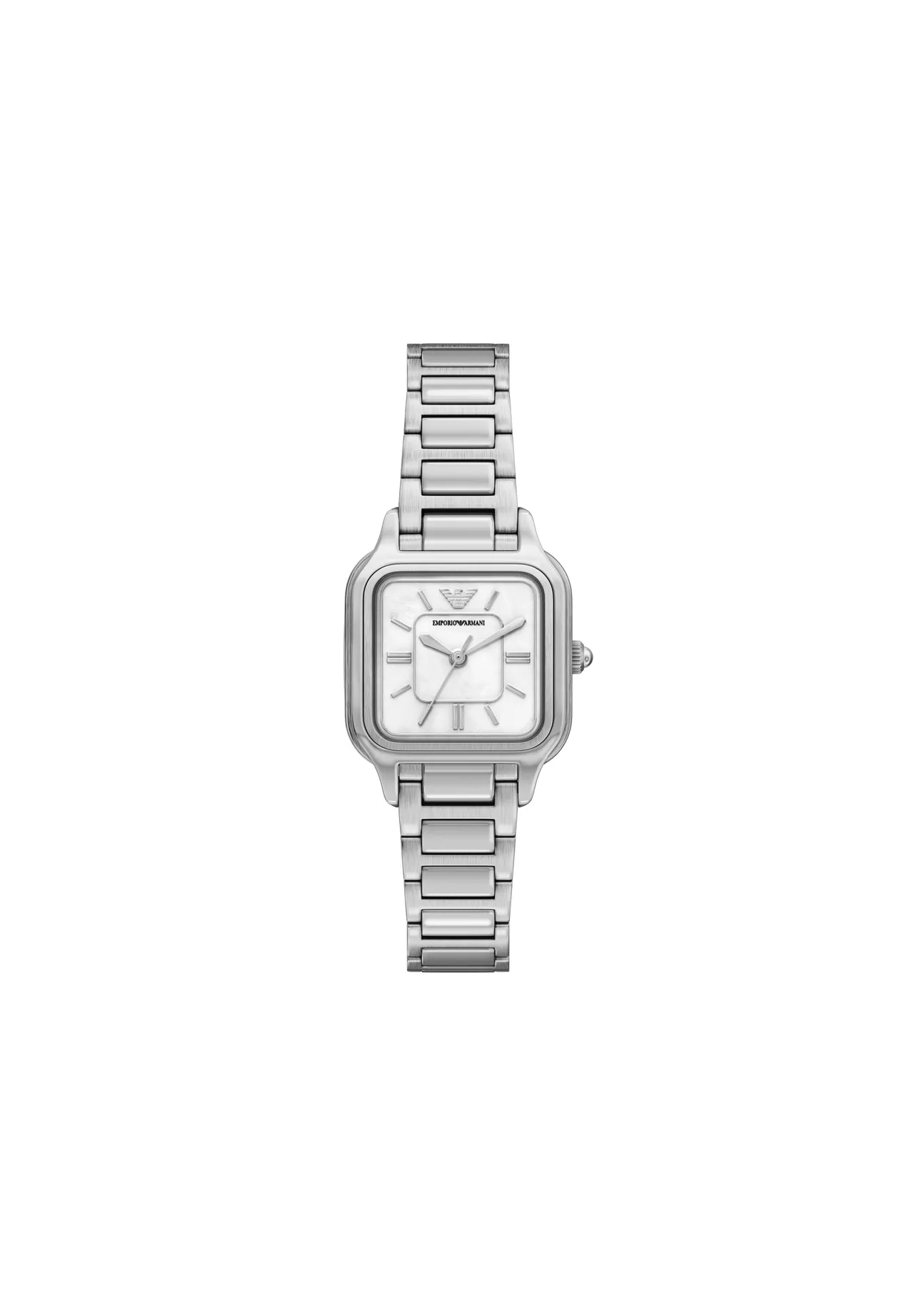 Edelstahl-Armbanduhr mit quadratischem Gehäuse