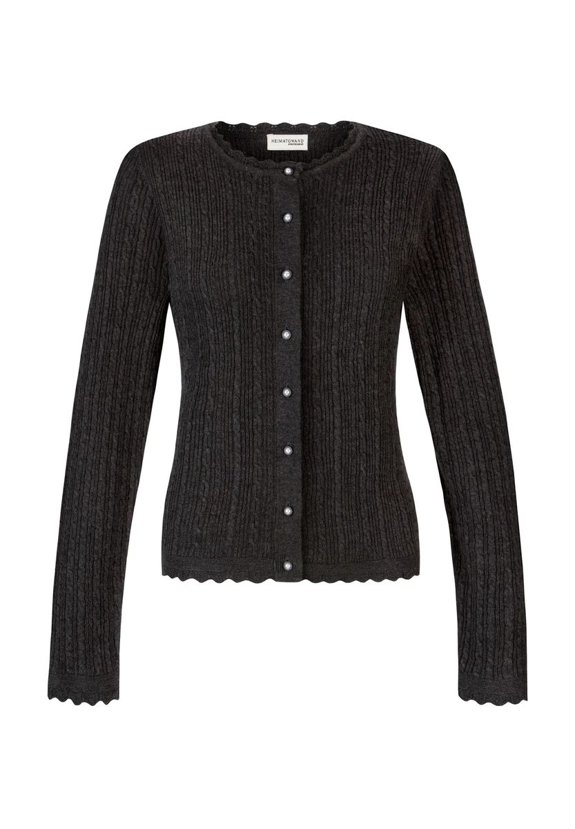 Traditionelle taillierte Strickjacke mit Zopfmuster