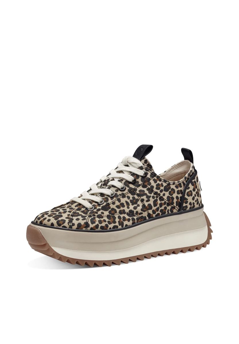 Sneaker mit Leopardenmuster und Plateausohle