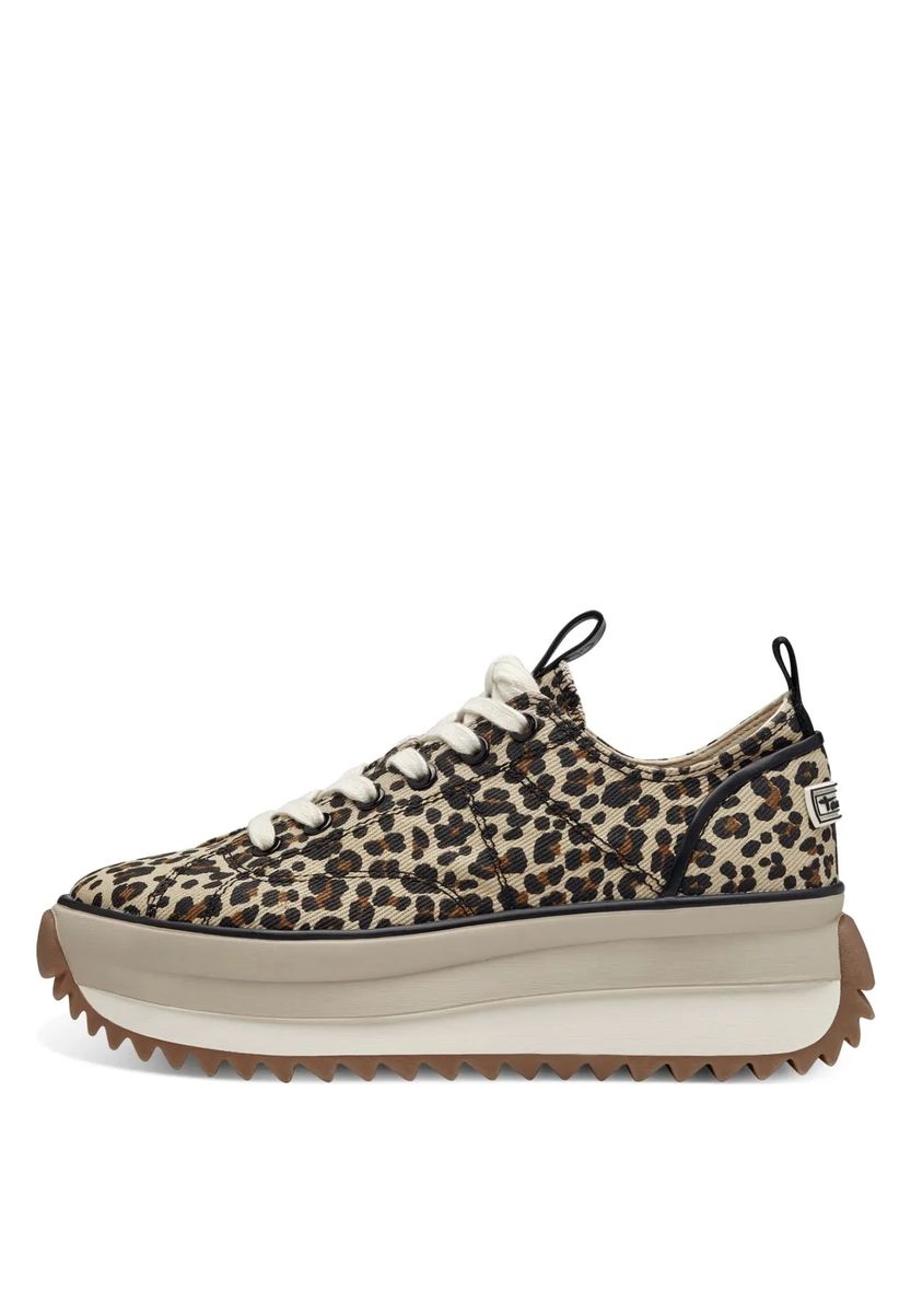 Sneaker mit Leopardenmuster und Plateausohle