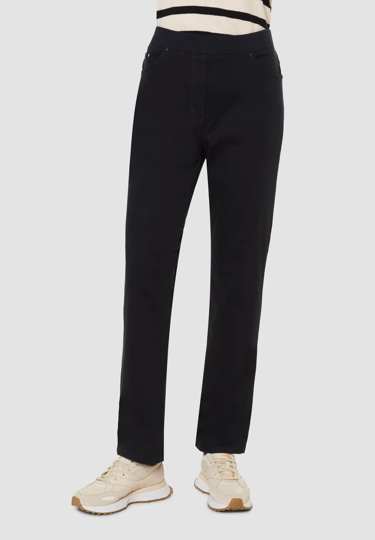 Schmale High-Waist Satinhose