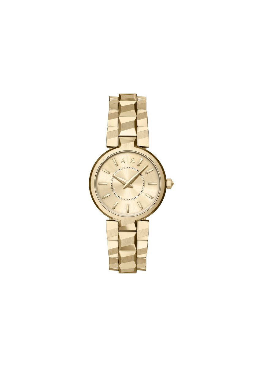 Minimalistische goldfarbene Edelstahluhr