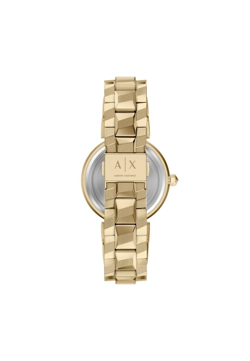 Minimalistische goldfarbene Edelstahluhr