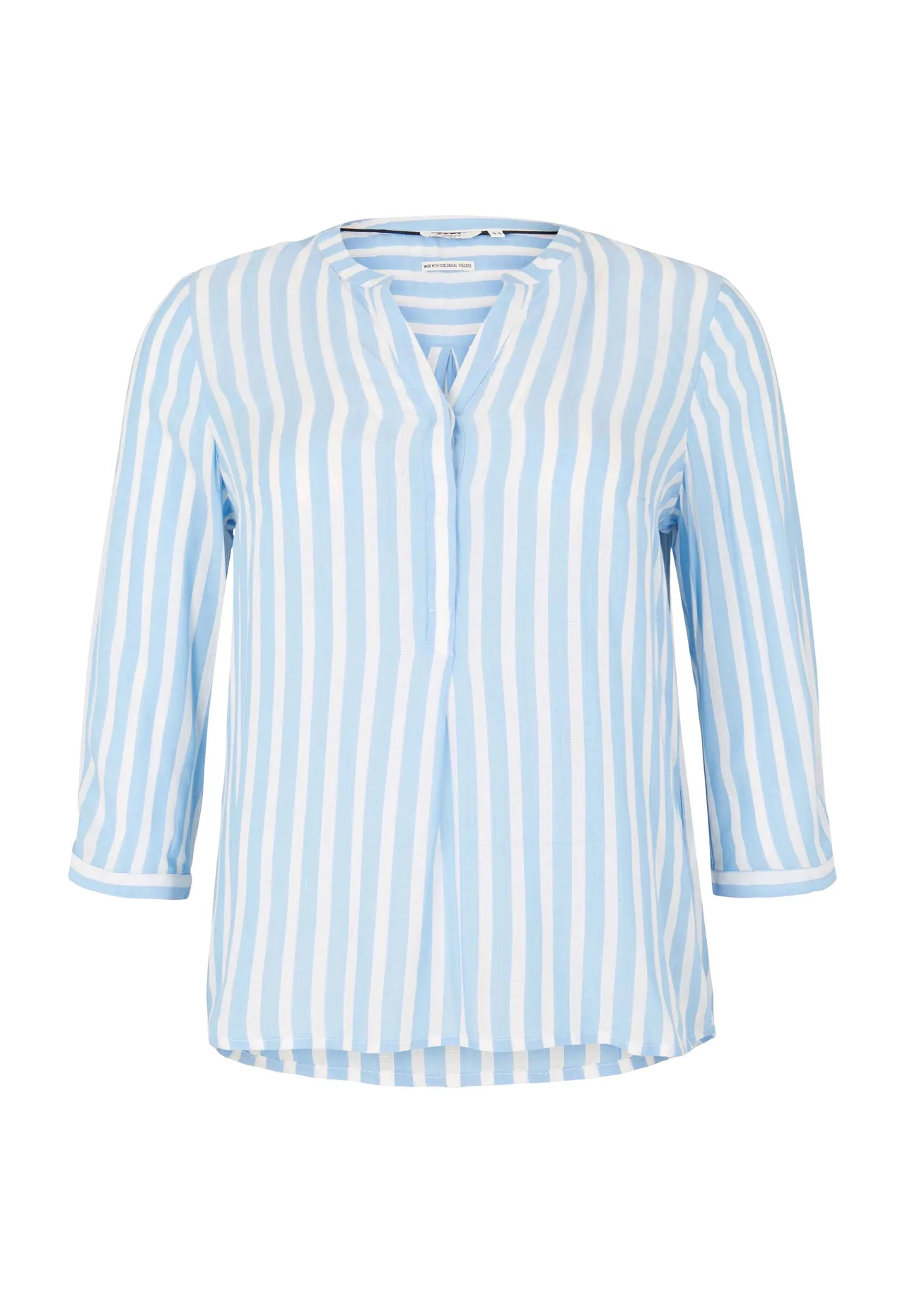 Gestreifte Henley-Ausschnitt Bluse