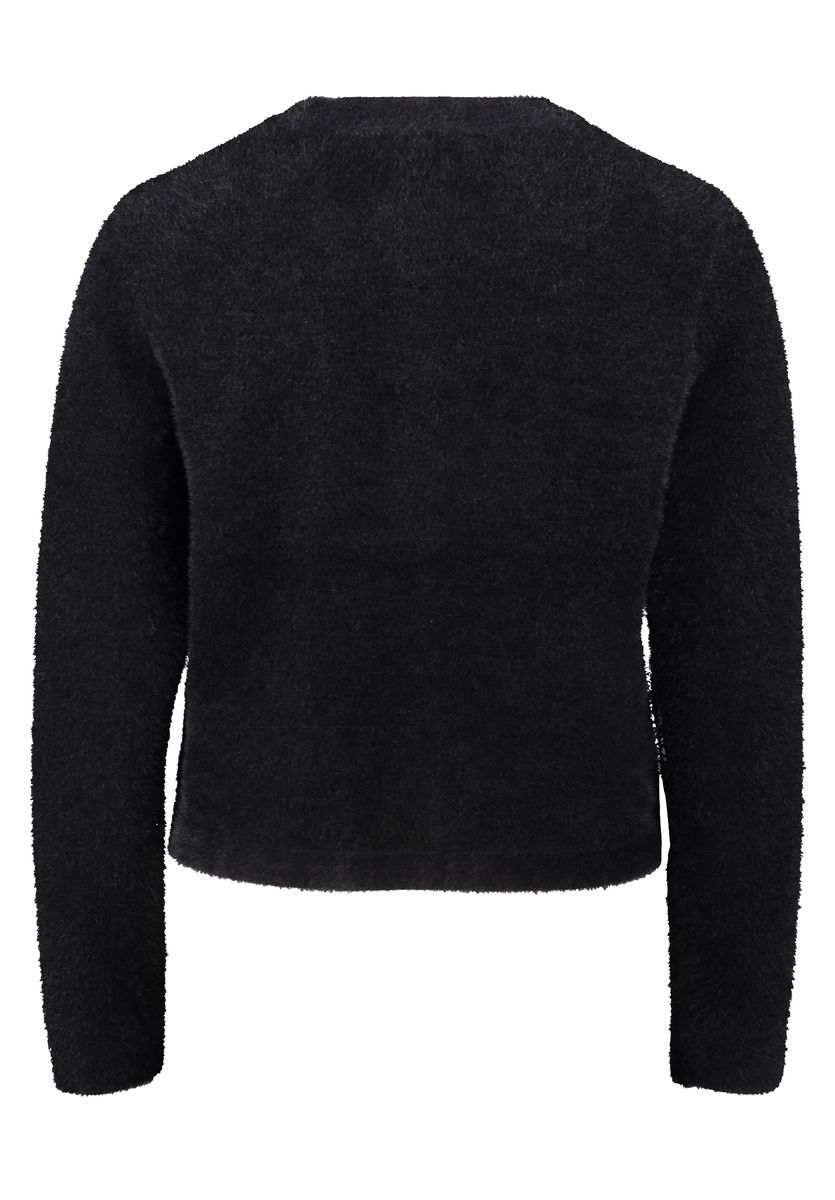 Moderner flauschiger Rundhals-Cardigan