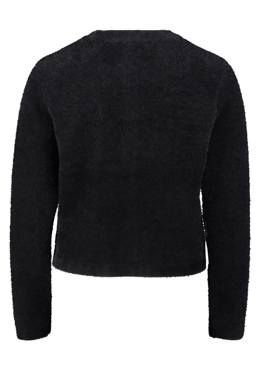 Moderner flauschiger Rundhals-Cardigan
