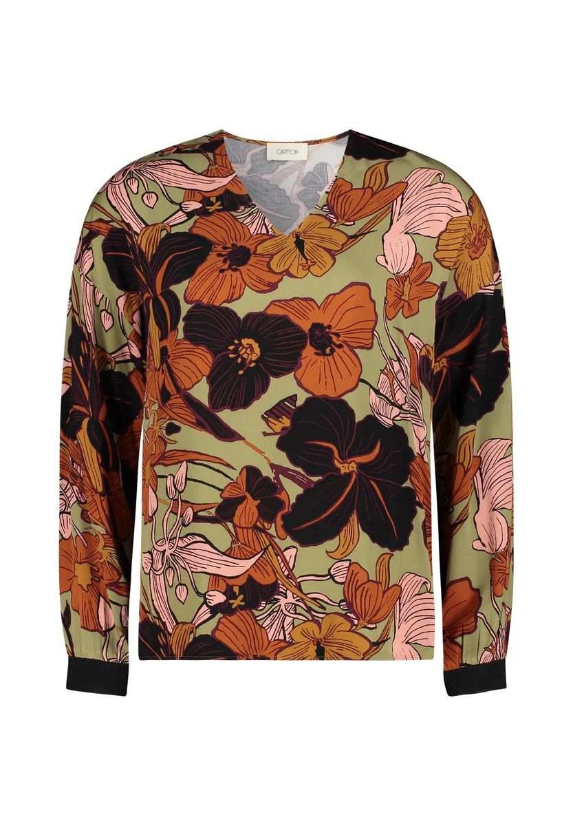 Oversized-Bluse mit floralem Print