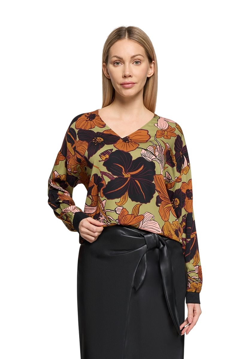 Oversized-Bluse mit floralem Print