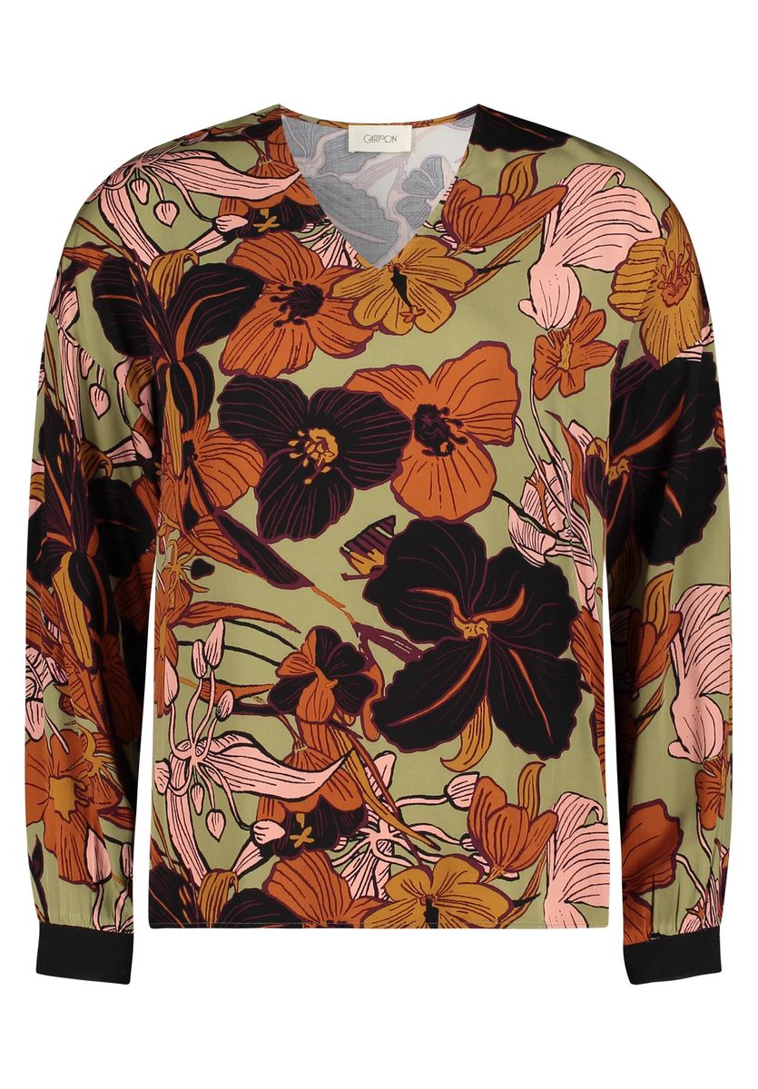 Oversized-Bluse mit floralem Print