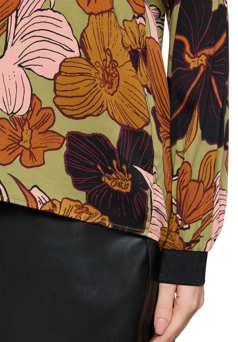 Oversized-Bluse mit floralem Print