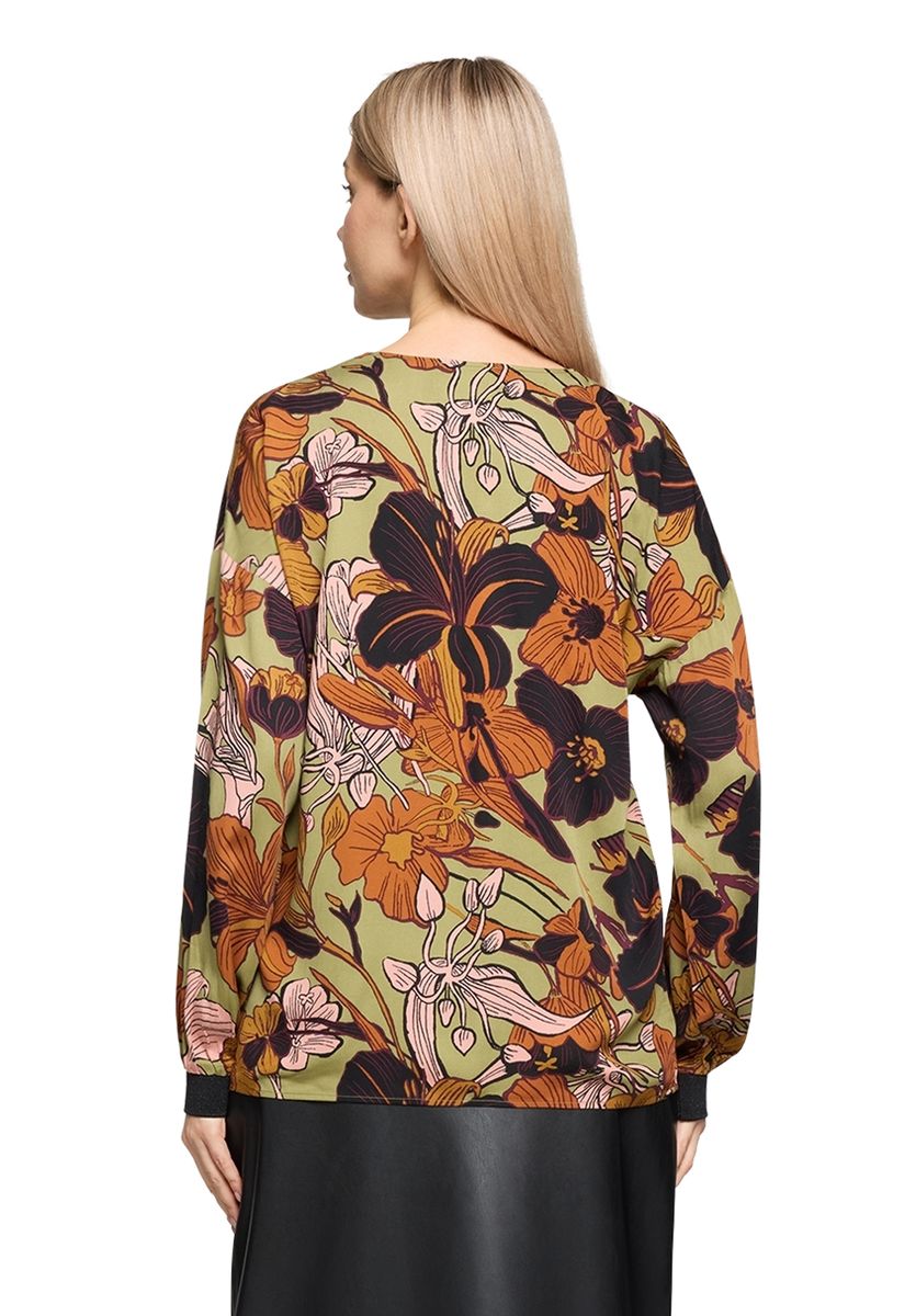 Oversized-Bluse mit floralem Print