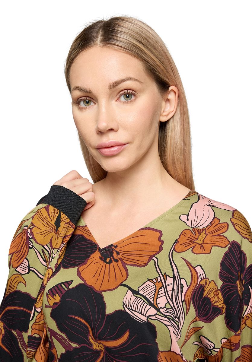 Oversized-Bluse mit floralem Print
