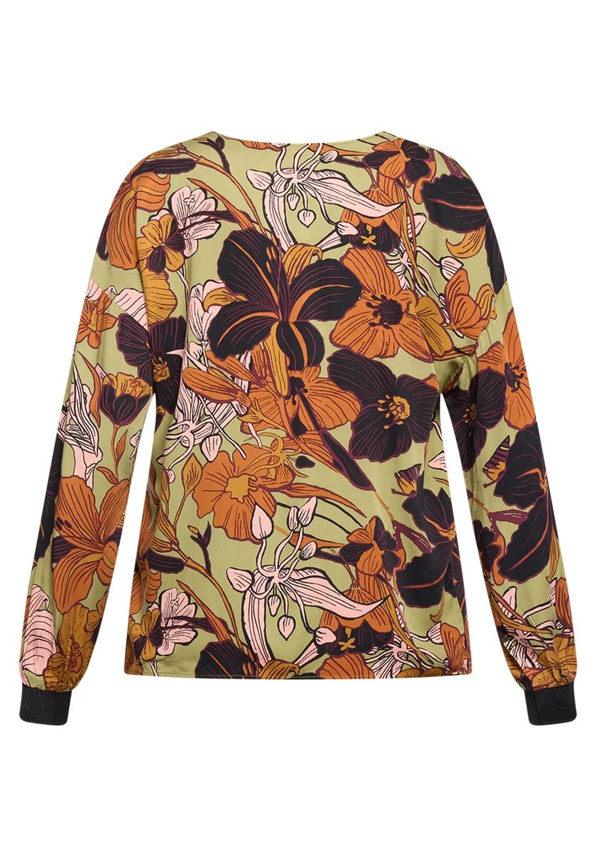 Oversized-Bluse mit floralem Print