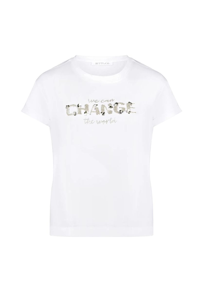 Lässiges T-Shirt mit Schriftzug-Stickerei