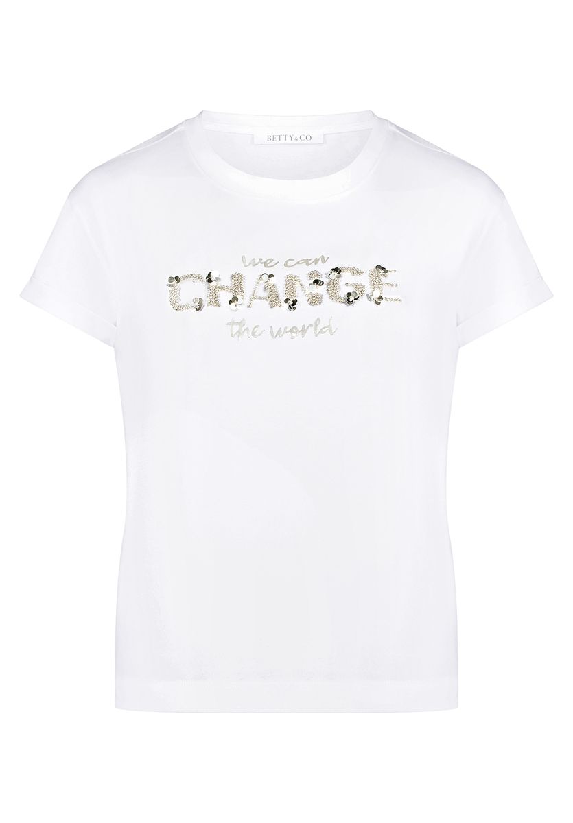 Lässiges T-Shirt mit Schriftzug-Stickerei
