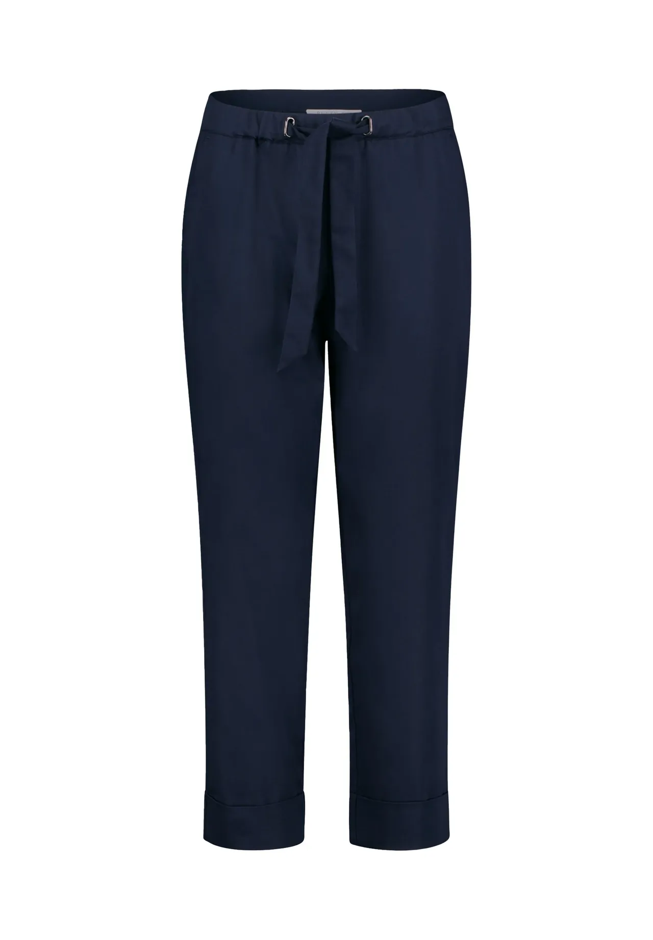 Knöchellange Hose mit geradem Bein und Bindegürtel