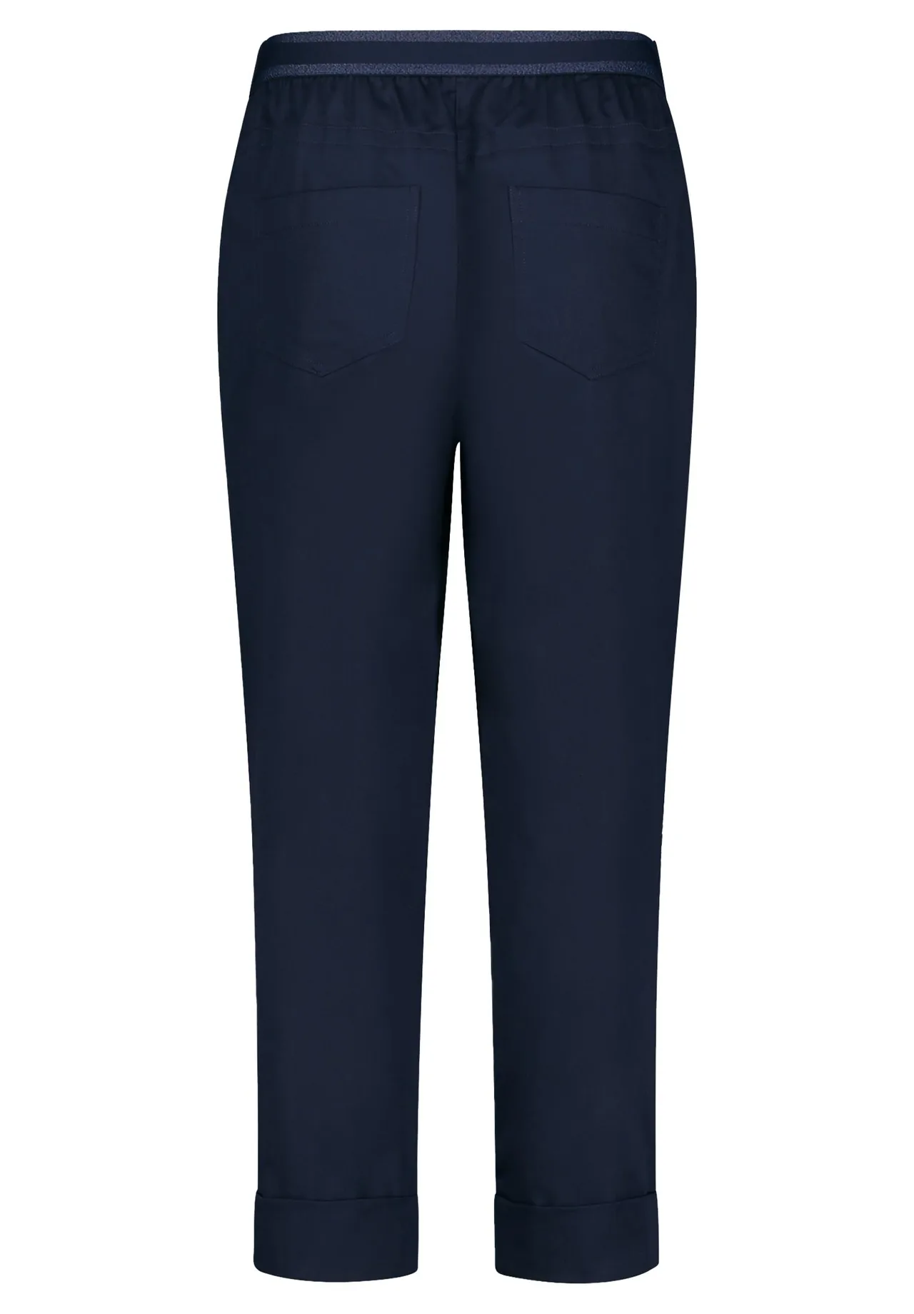 Knöchellange Hose mit geradem Bein und Bindegürtel