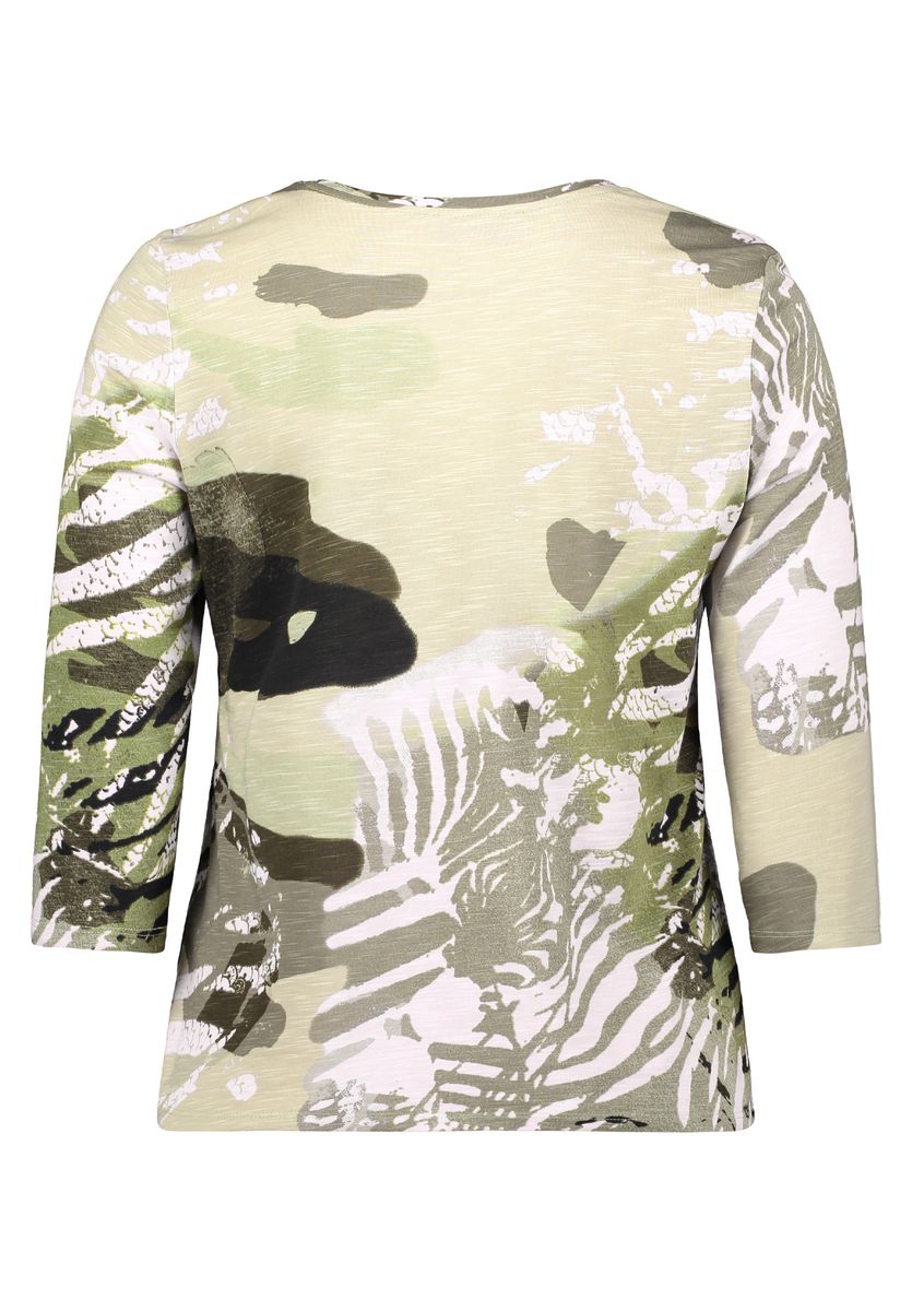 Bedrucktes Shirt mit Dreiviertelarm