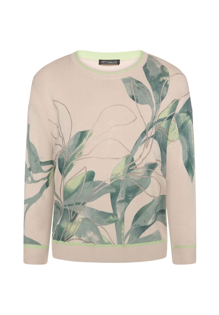 Lässiger Strickpullover mit Blumenprint