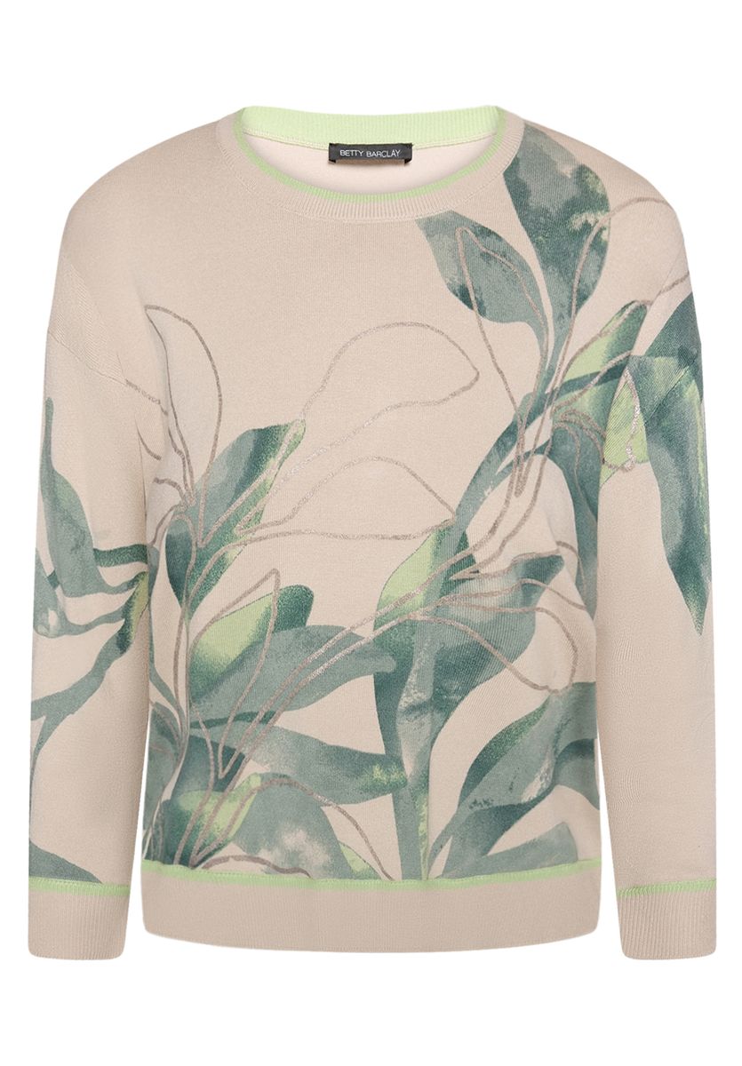 Lässiger Strickpullover mit Blumenprint