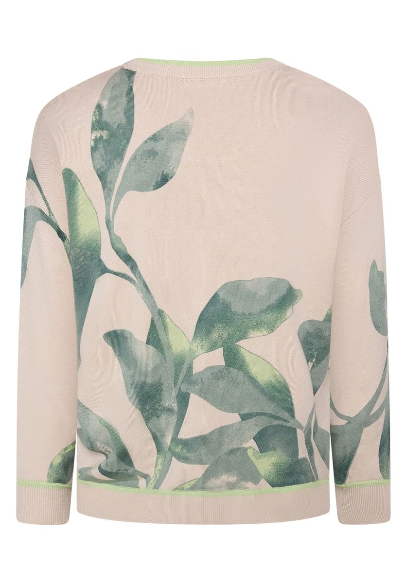 Lässiger Strickpullover mit Blumenprint