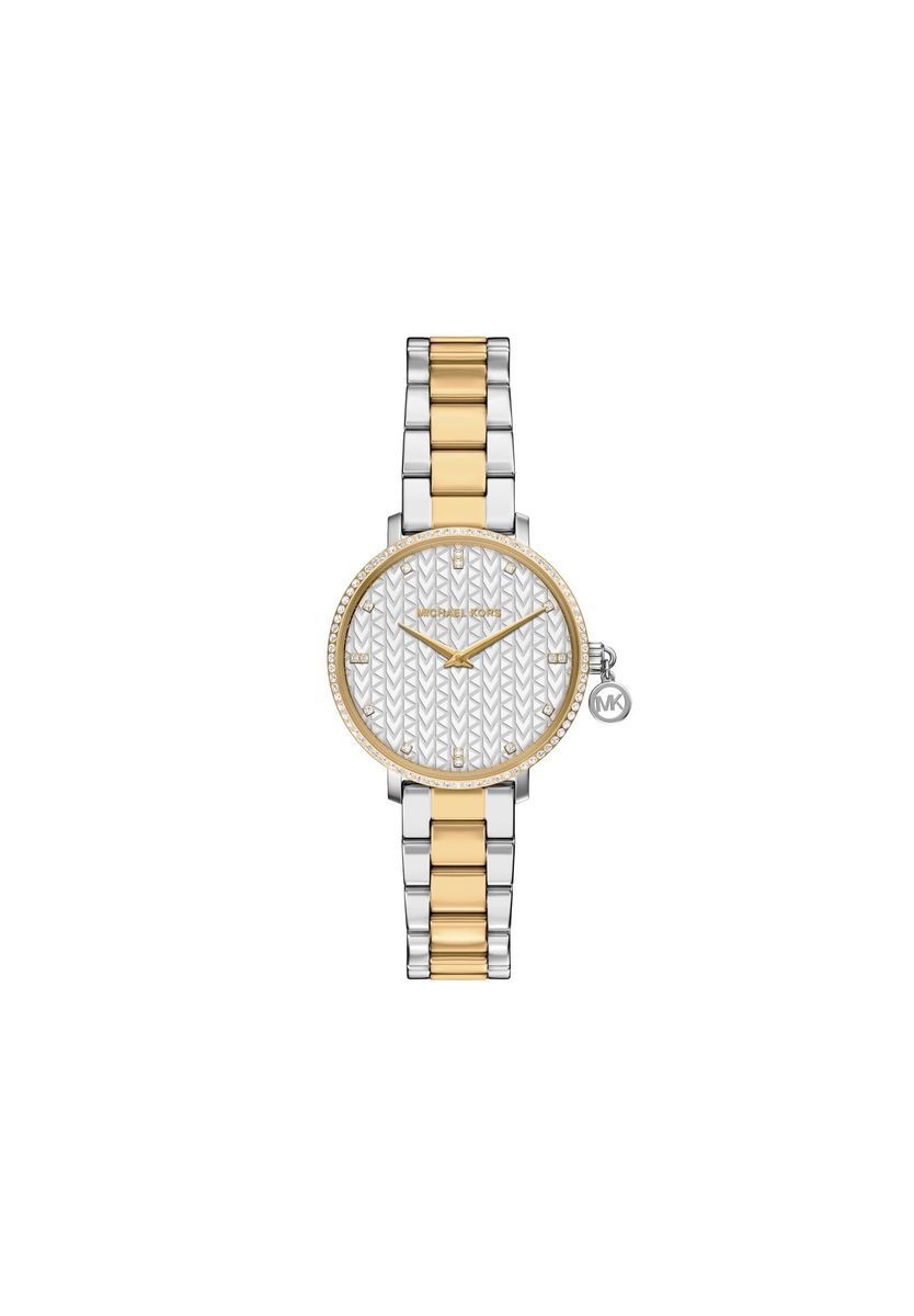 Elegante Bicolor-Uhr mit Logo-Zifferblatt