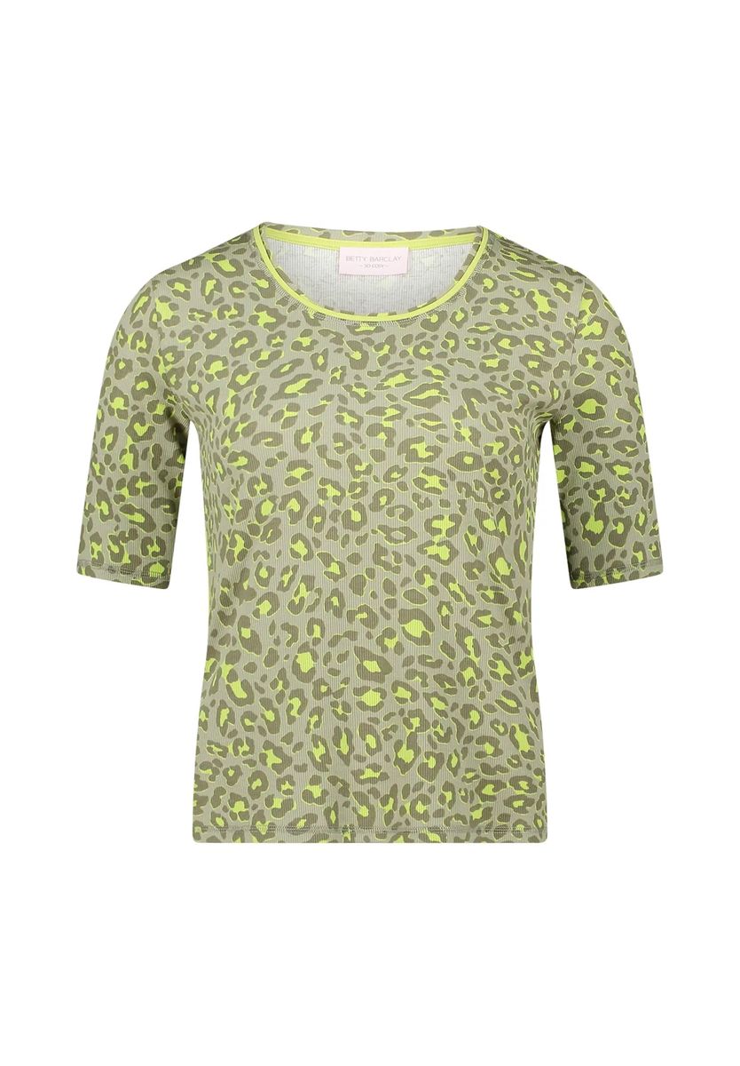 Geripptes Shirt mit Animal-Print