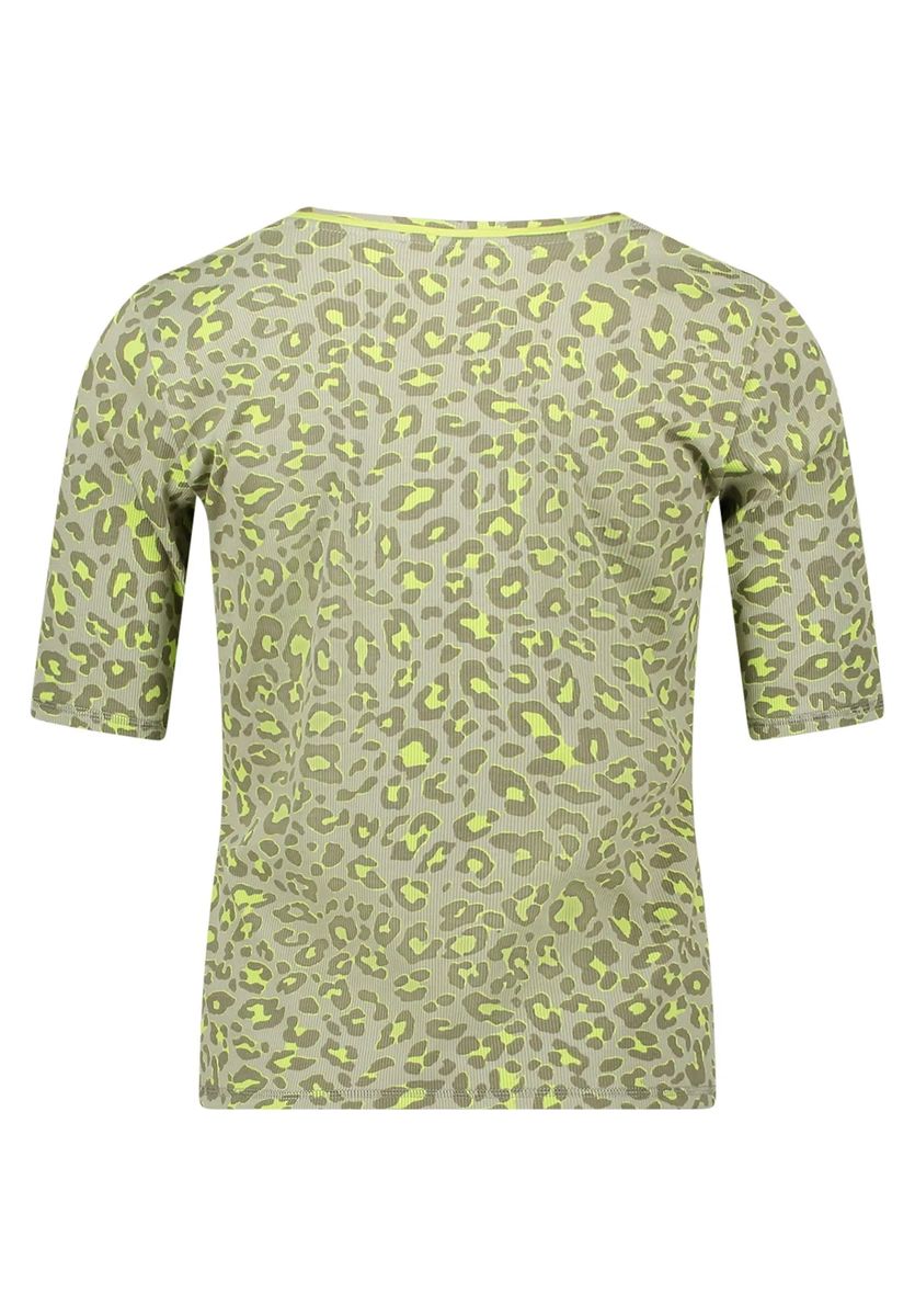 Geripptes Shirt mit Animal-Print